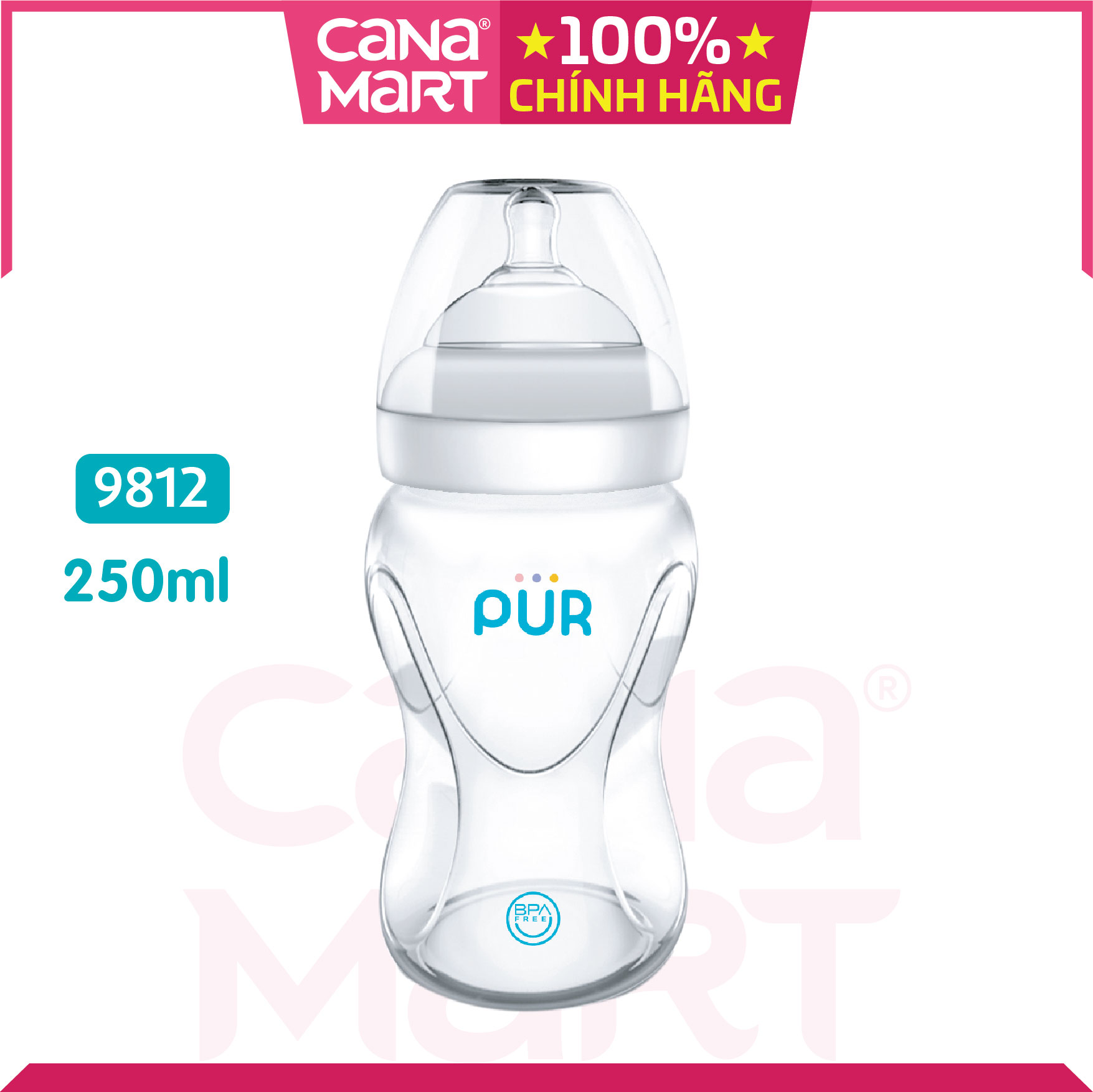 Bình sữa cổ rộng Milk Safe Pur 250ml không chứa BPA (9812)