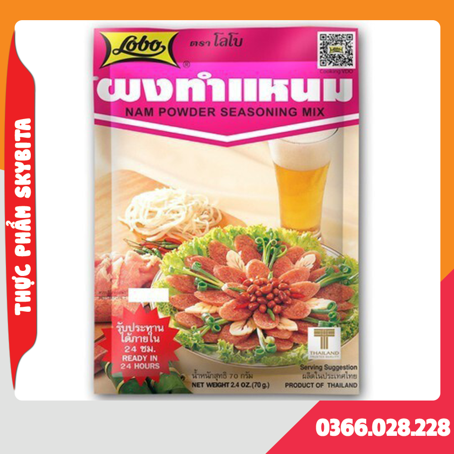 Gia vị nem chua Lobo Thái Lan Gia vị làm nem chua Gói 70g