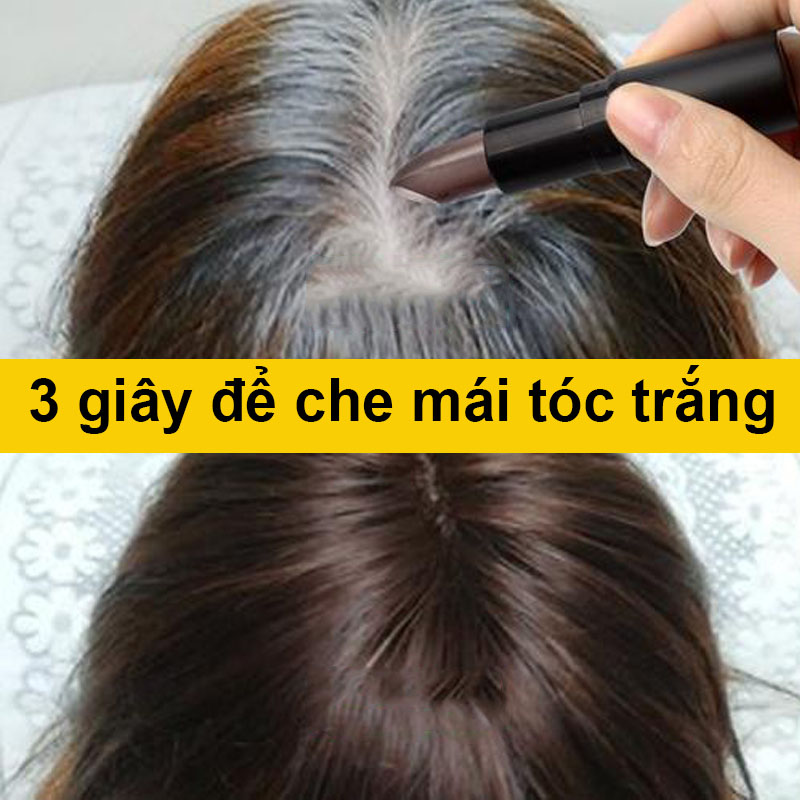 Thanh nhuộm tóc thực vật tinh khiết,Bút nhuộm tóc dùng một lần, Che phủ tóc bạc nhanh chóng,Dành cho nam và nữ, Lâu Dài