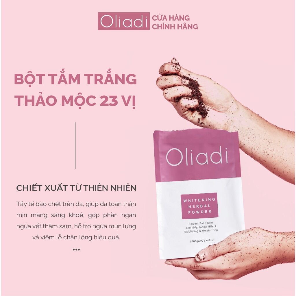 1 gói bột tắm trắng thảo mộc oliadi chính hãng - tẩy tế bào chết body