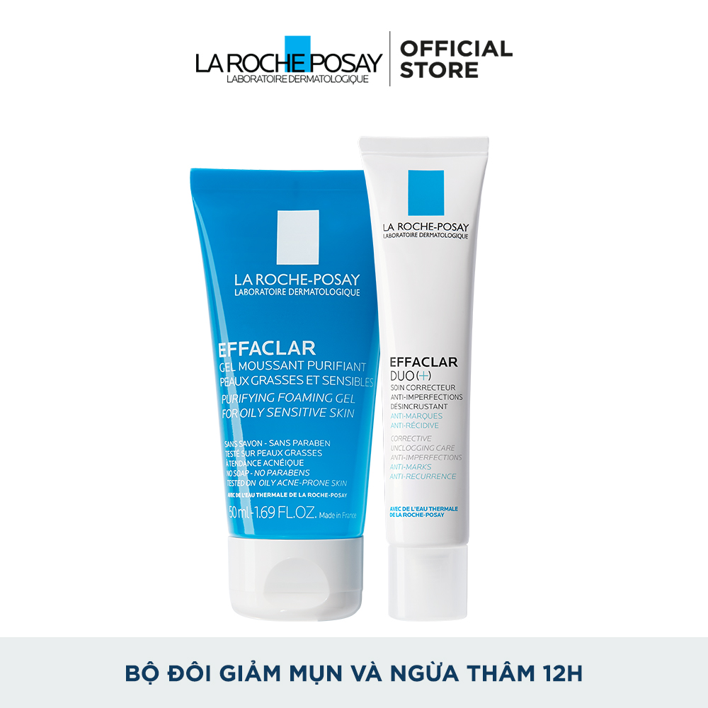 Bộ đôi Kem dưỡng giảm mụn thông thoáng lỗ chân lông và ngừa thâm La Roche Posay Effaclar Duo+ 40ml và Gel rửa mặt dành cho da dầu mụn Effaclar gel 50ml - Giới hạn 5sp/khách 1 fafbfaa01bbe4a9cfadef1585b70610a