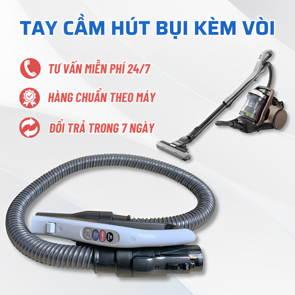 Tay cầm máy hút bụi công nghiệp hitachi model cv-sc23 kèm vòi hút, tay cầm kèm vòi máy hút bụi hitachi