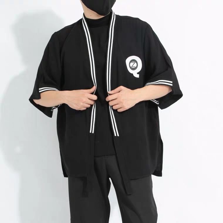 Áo Haori BIGSIZE nam nữ tay lỡ viền QZ unisex áo khoác ngoài Haori phong cách Nhật Bản