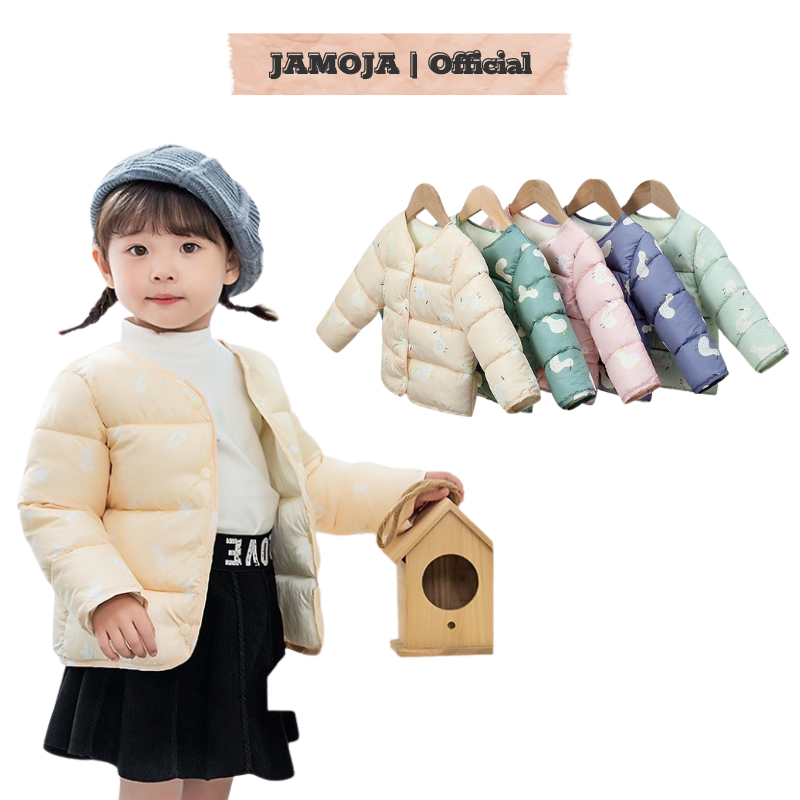 Áo phao thu đông cho bé gái từ 1 đến 5 tuổi lót lông siêu ấm xuất hàn thời trang trẻ em JAMOJA SA1319