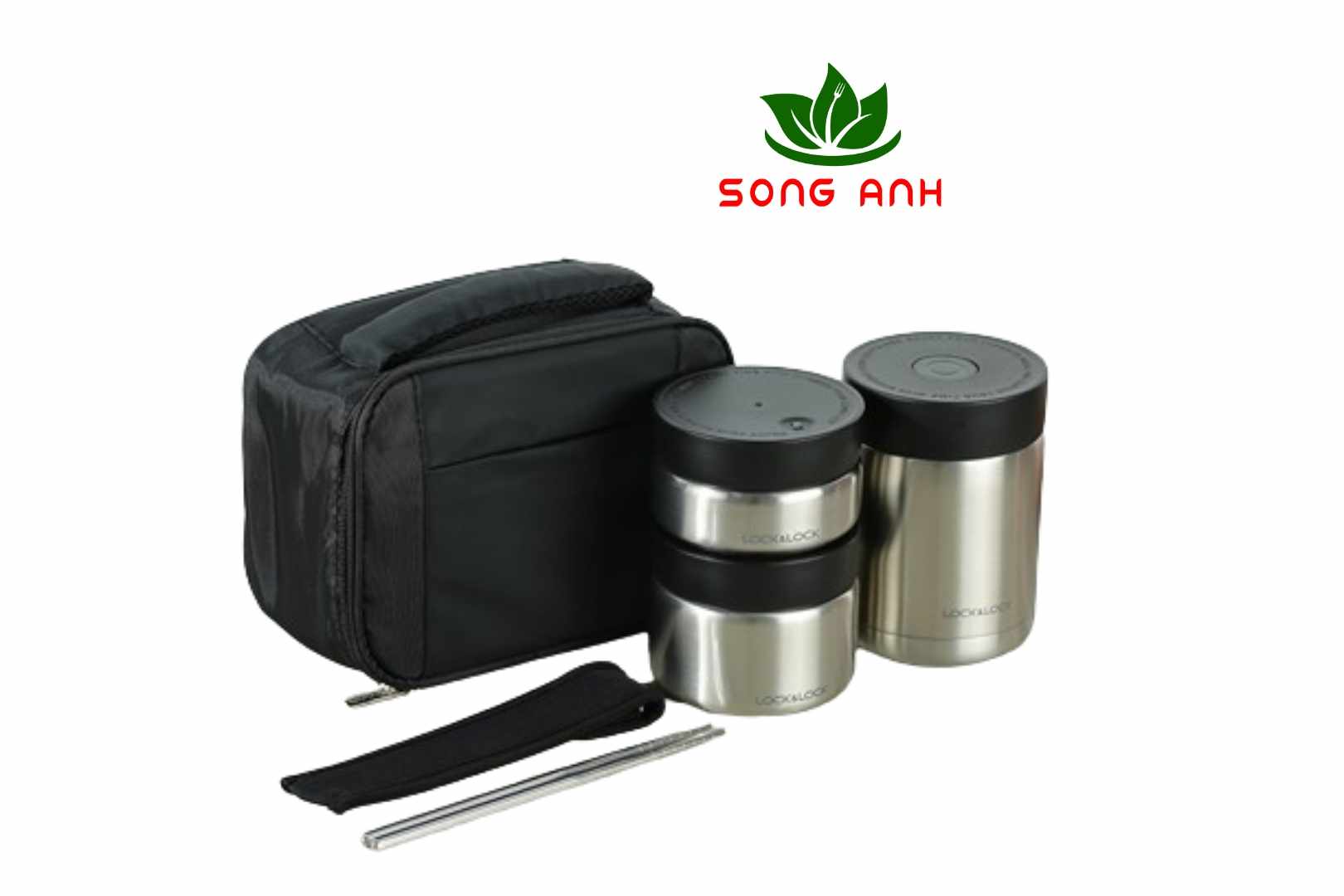 Bộ hộp cơm giữ nhiệt thép không gỉ Lock & Lock LHC8031SLV- Bạc, mang cơm đi làm cực tiện lợi sang chảnh