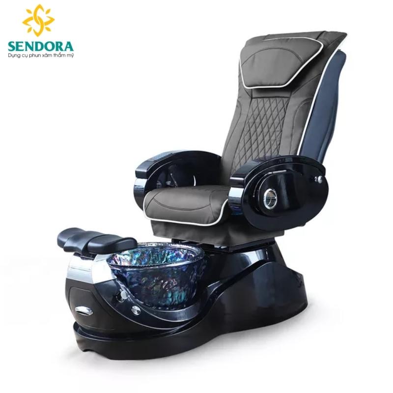 Ghế Nail Có Máy Massage Cao Cấp Pedicure - Màu Xám Đen