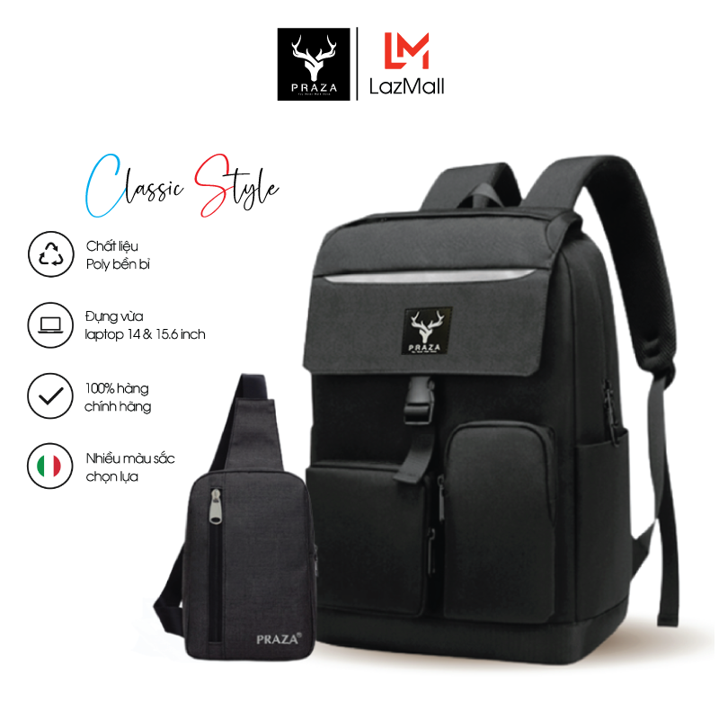 Bộ balo thời trang đa năng và túi đeo messenger praza - bl183dc095
