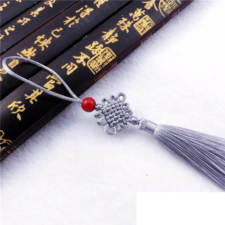 Đồng tâm kết hạt đỏ tua rua ngắn cosplay quà tặng trang trí ngày Tết xinh xắn