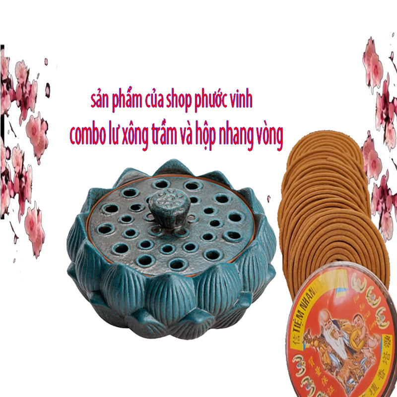 Combo 1 lư xông trầm 1 hộp nhang khoanh