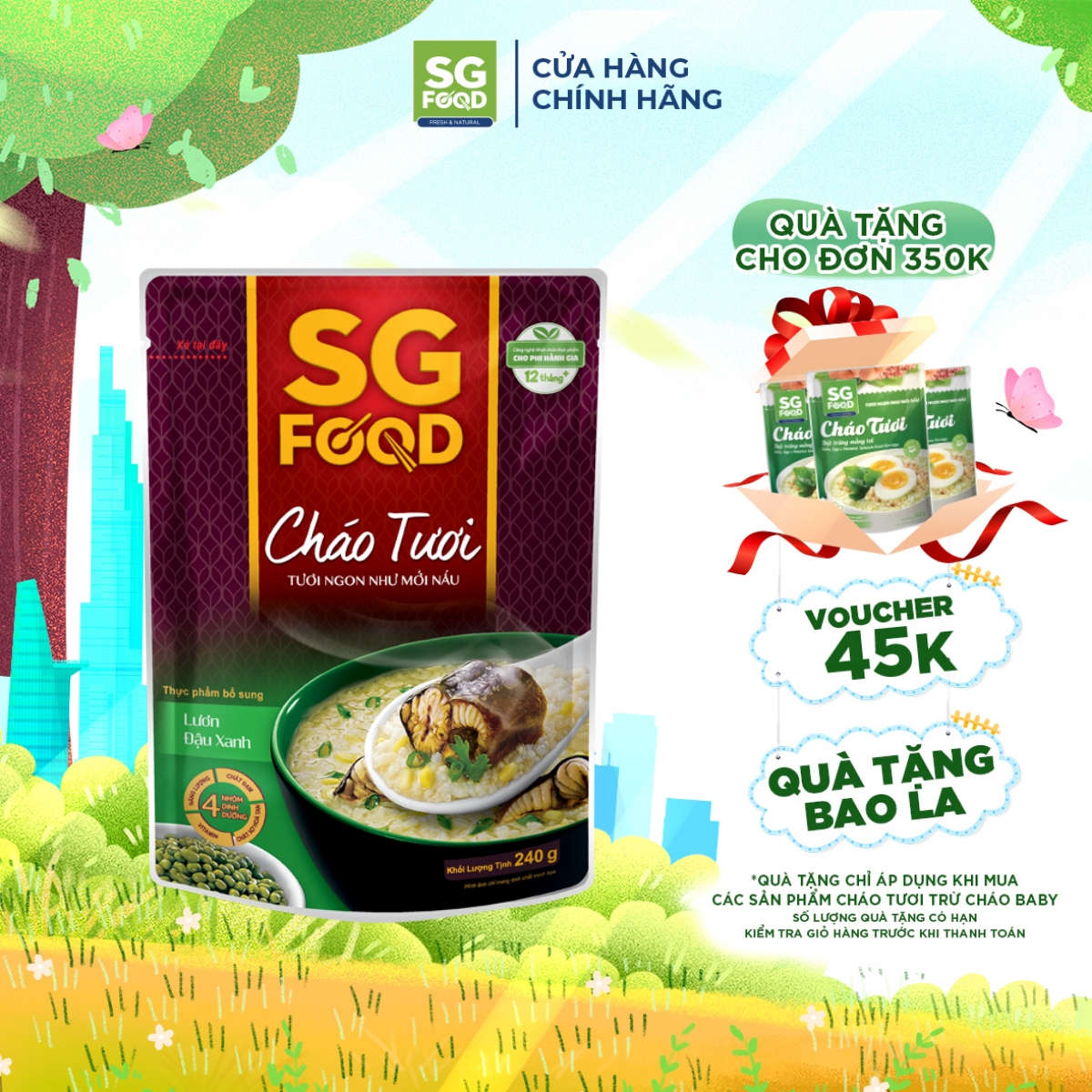 Cháo Tươi Sài Gòn Food Lươn & Đậu Xanh 240G