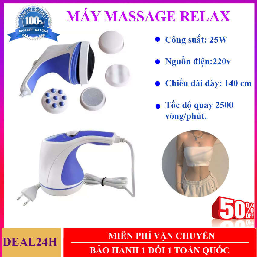 Máy đấm lưng giảm đau hàn quốc, Mua máy Massage cầm tay Relax, Máy mát xa toàn thân 5 đầu đa năng - Giảm đau nhức nhanh chóng - bảo hành toàn quốc - Sale 50% tại Deal24h