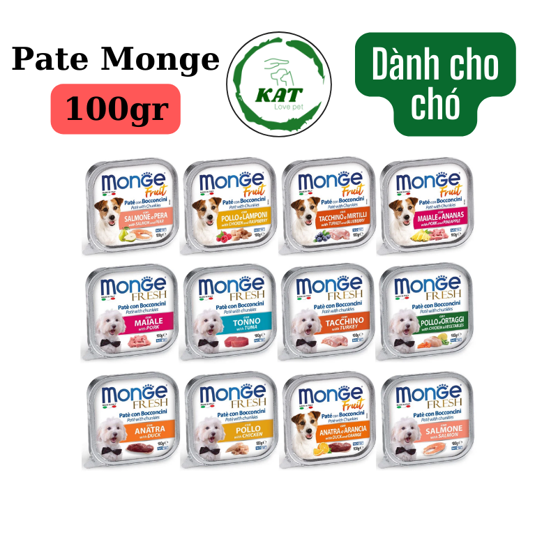 Pate cho chó monge - 12 hương vị - hộp 100gr - kat store