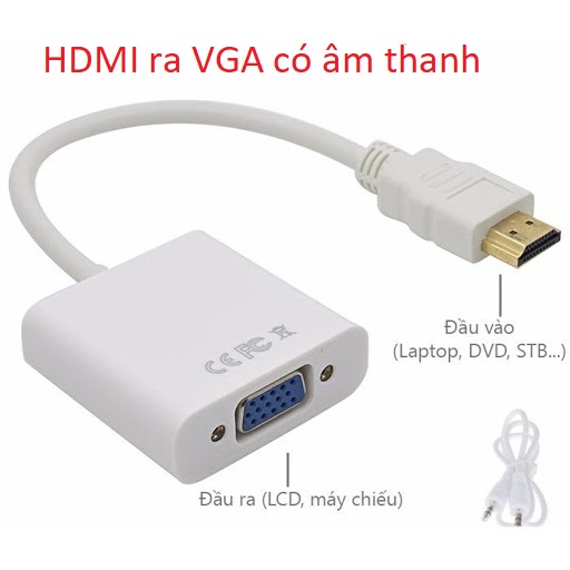 Cable hdmi to vga có âm thanh / cáp chuyển đổi hdmi ra vga có âm thanh audio