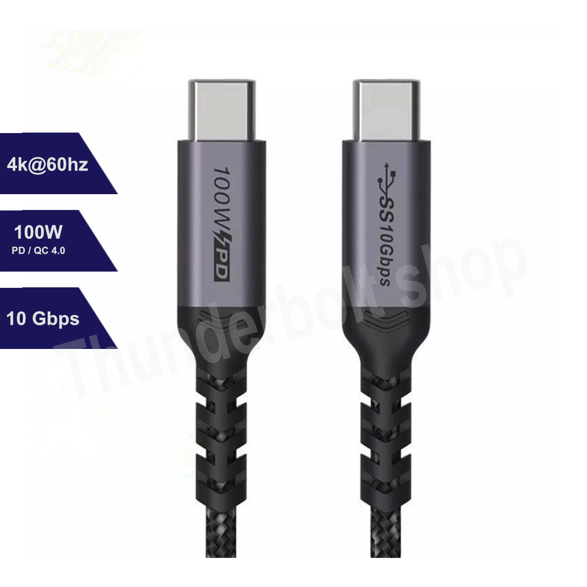Cáp usb-c 3.2 gen 2x1 tốc độ 10Gbps xuất màn hình 4k@60hz tương thích Thunderbolt 20Gbps macbook imac - sạc nhanh 100W PD QC 4.0