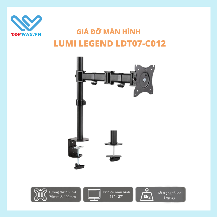 Giá Đỡ Màn Hình Máy Tính 27inch Chắc Chắn Chịu Tải Tốt Arm Màn Hình Lumi Legend LDT07-C012