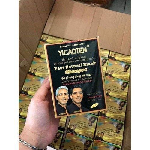 Gội đen tóc Yicaoten thái lan hộp 10 gói