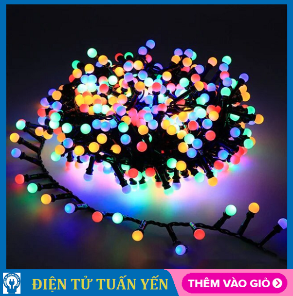 Dây đèn led bi đục nhỏ dài 5m/15m chớp nháy đủ kiểu trang trí Noel, Tết,...