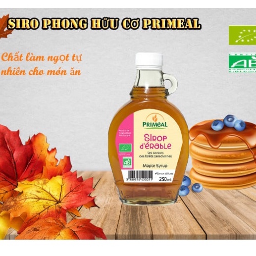 Siro Cây Phong Hữu Cơ 250mL Primeal Organic Maple Syrup