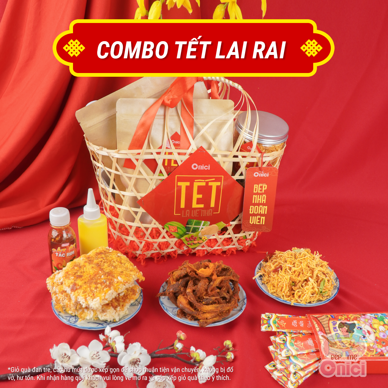 Combo tết lai rai bếp của mẹ onici combo quà tết, giỏ quà tết