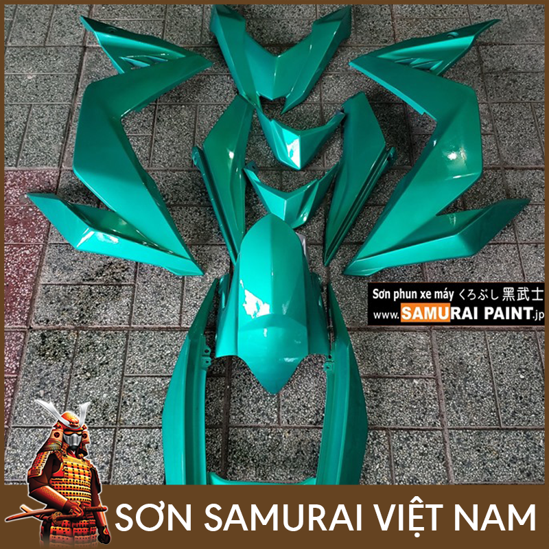 Chai sơn màu xanh candy y017 sơn samurai