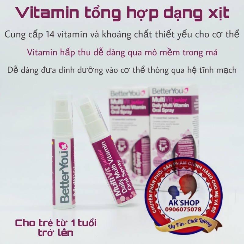 Multi Vitamin Xịt Better You Junior Hàng Uk