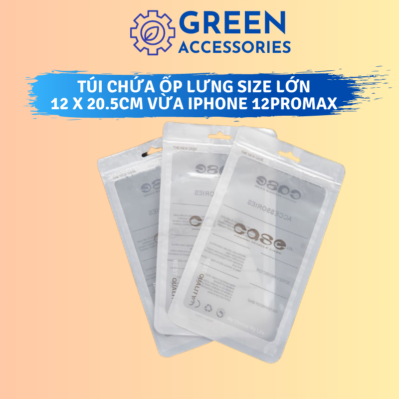 Túi zip cao cấp để ốp lưng điện thoại size lớn 12x20.5cm