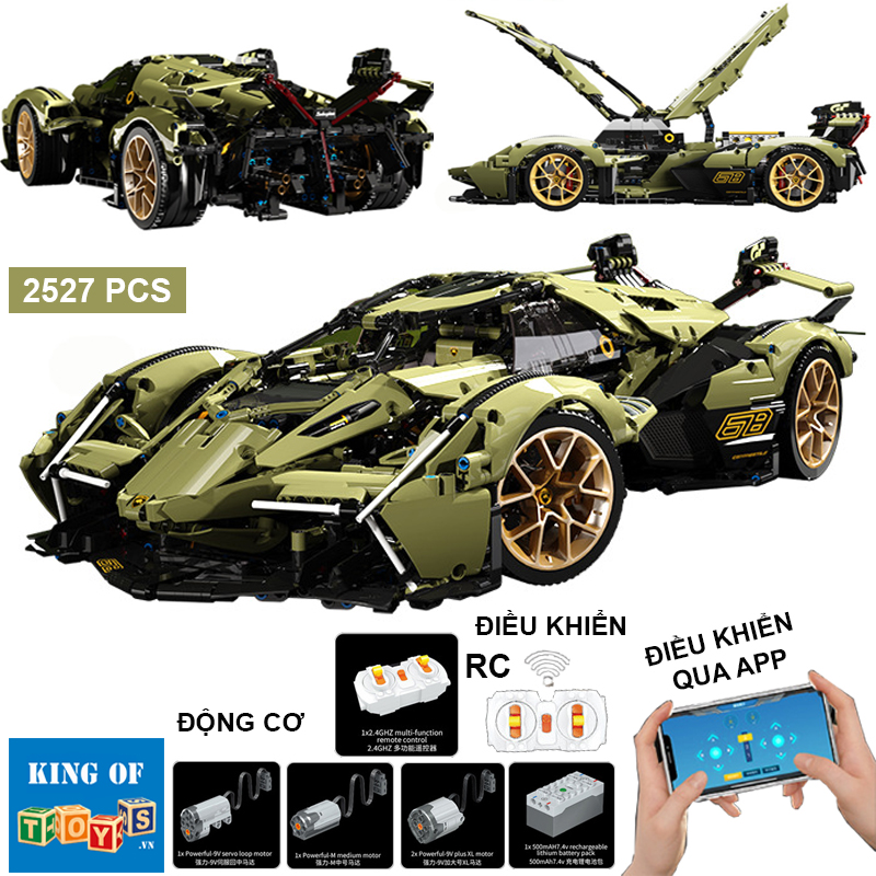 Đồ Chơi Lắp Ráp Mô Hình Siêu Xe LAMBORGHINI LAMBO V12 VISION GT Điều Khiển Từ Xa RC 2.4GHZ Với 2527 Mảnh Ghép