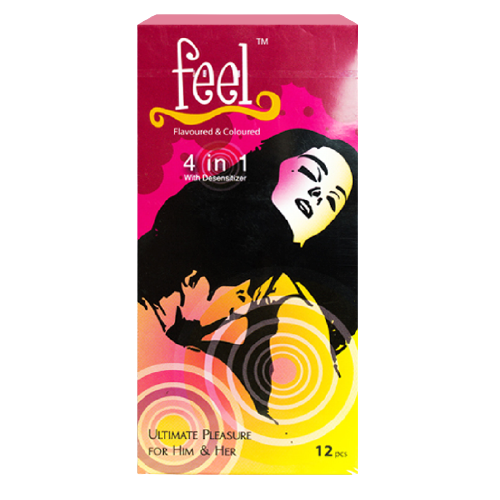 Bao cao su Feel 4 in 1 hộp 12 bao - Giúp kéo dài thời gian quan hệ