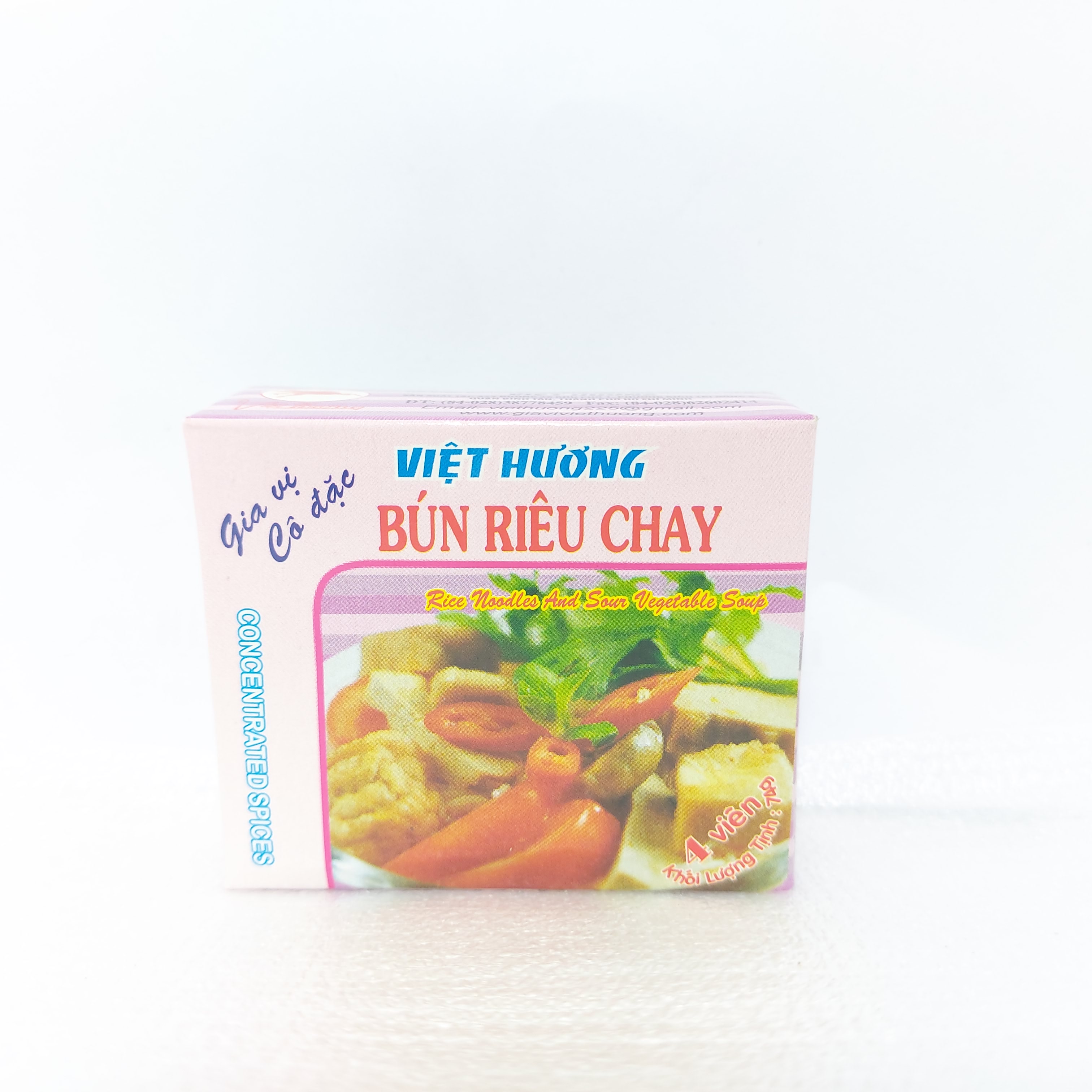 3 Viên 74g/ Viên Gia Vị Cô Đặc Bún Riêu Chay Việt Hương - Siêu Đậm Đà - Thực Phẩm Chay Loan Vy