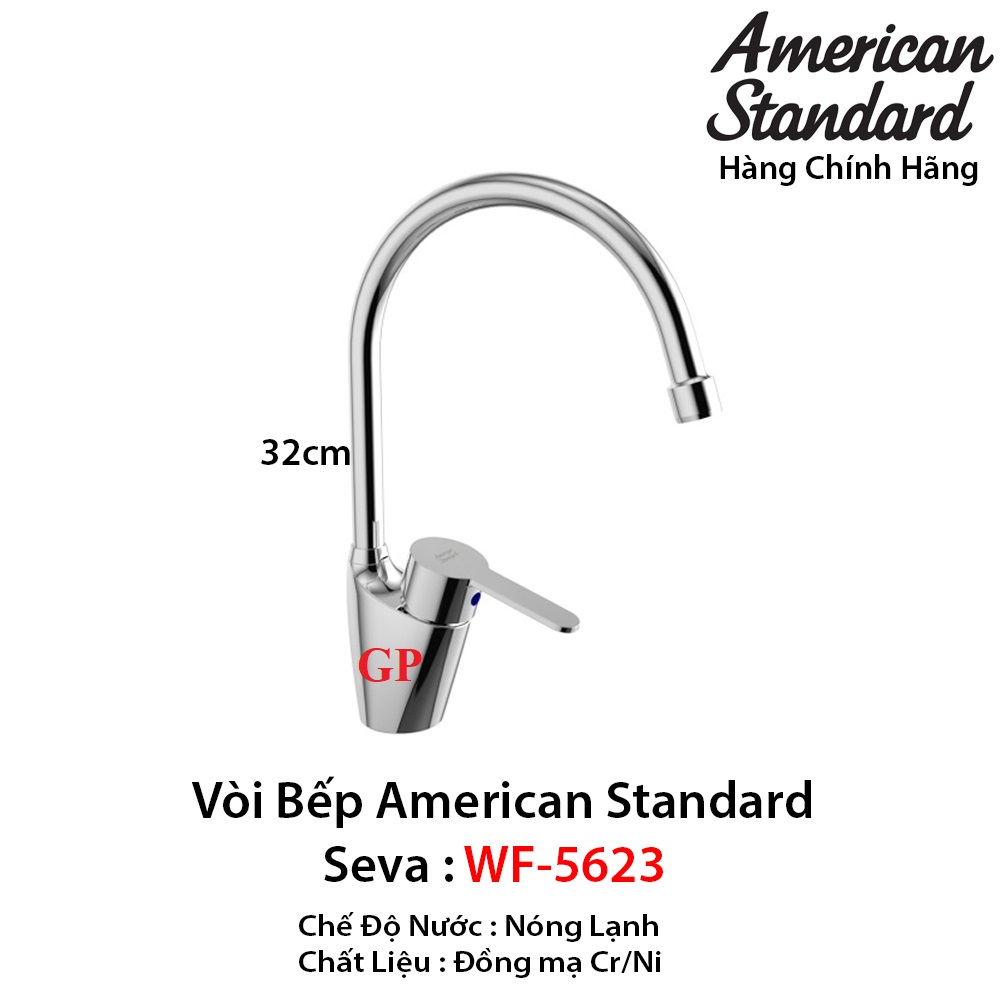 Vòi bếp american standard wf-5623 seva nóng lạnh, hàng chính hãng