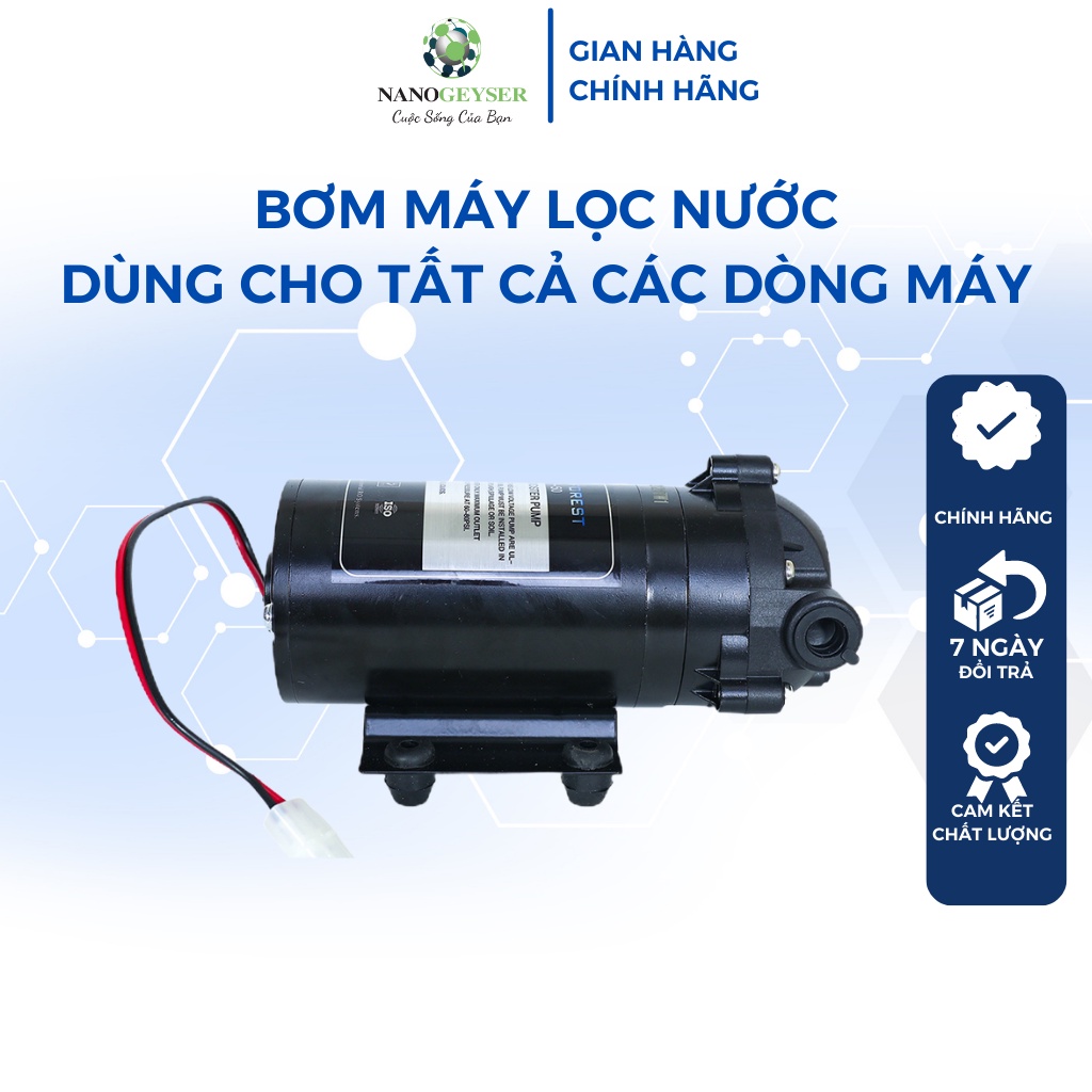 Bơm máy lọc nước NANO GEYSER bơm tăng áp giúp hút đẩy 24V, dùng cho các máy Aqua, Karofi, Kangaroo, bảo hành 3 năm