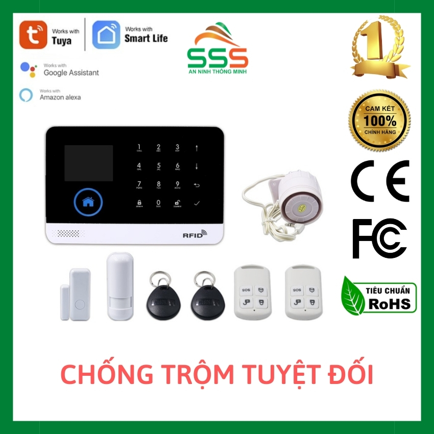 Bộ báo trộm chống trộm thông minh Tuya, tự động gọi điện thoại nhắn tin, quản lý điều khiển bằng phần mềm - An Ninh Thông Minh