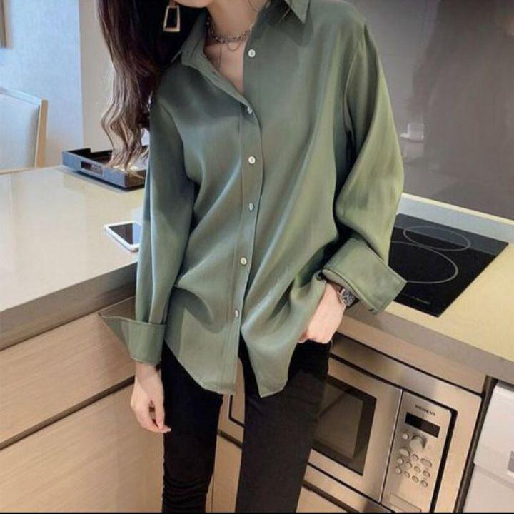 Áo sơ mi trơn tay dài ulzzang 11316-13b1