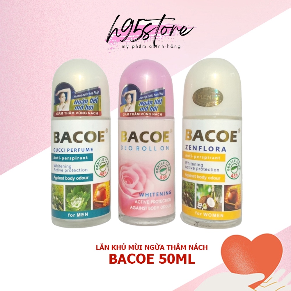 Lăn khử mùi lăn nách ngừa thâm nách không gây vàng ố áo BACOE 50ml
