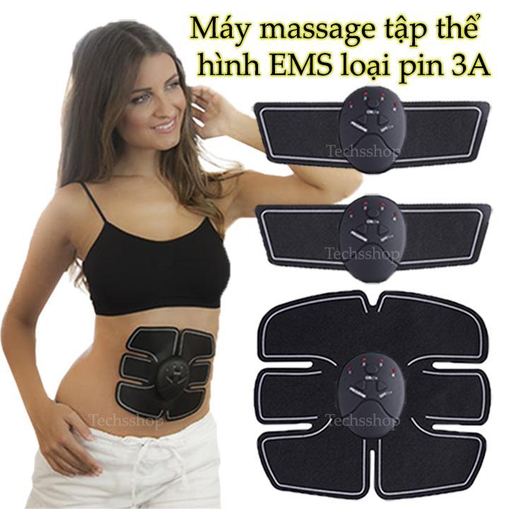 Máy massage xung điện tập cơ bụng 6 múi loại pin 3A - Miếng dán massage tập cơ bụng - Máy massage xung điện tập gym 6 múi - Máy massage đánh tan mỡ bụng - Máy mát xa rung đấm bóp
