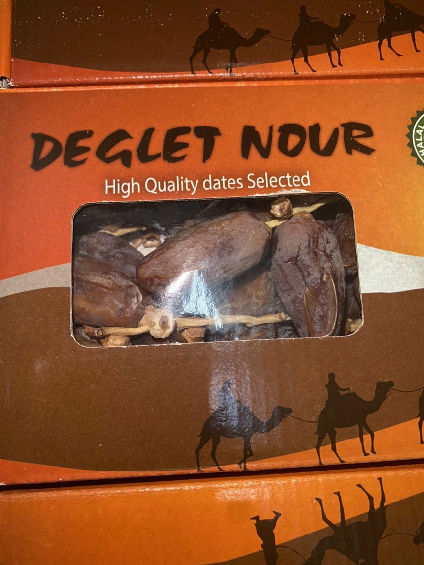 Chà là sấy khô nguyên cành dglet nour __hộp 500g