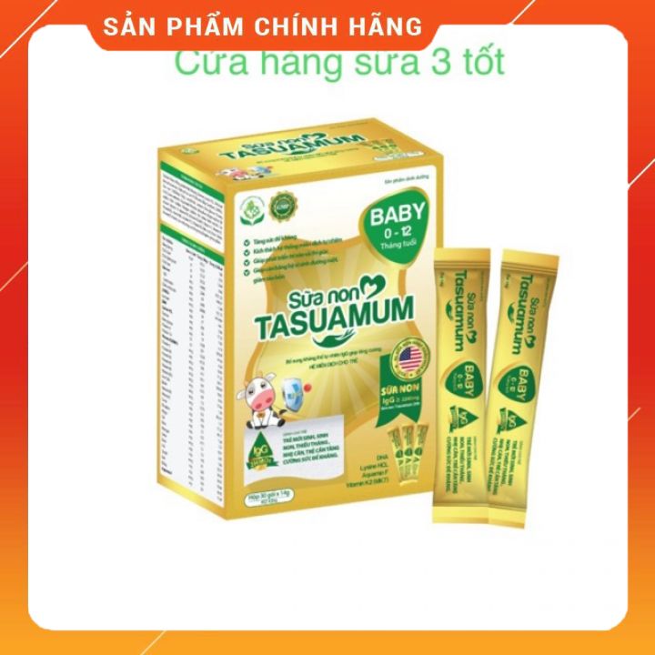 Sữa non Tasuamum Baby – Dành cho trẻ từ 0-12 tháng tuổi, trẻ mới sinh, sinh non, thiếu tháng, nhẹ cân, trẻ cần tăng cường sức đề kháng.