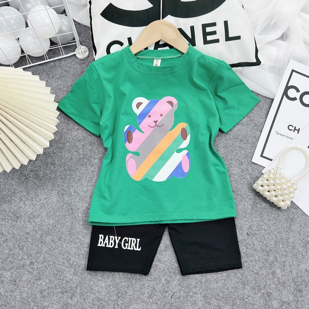 Bộ đồ bé gái-mẫu  QL10 chất vải mát thấm hút mồ hôi-mã QL10-shop nemokids - 1