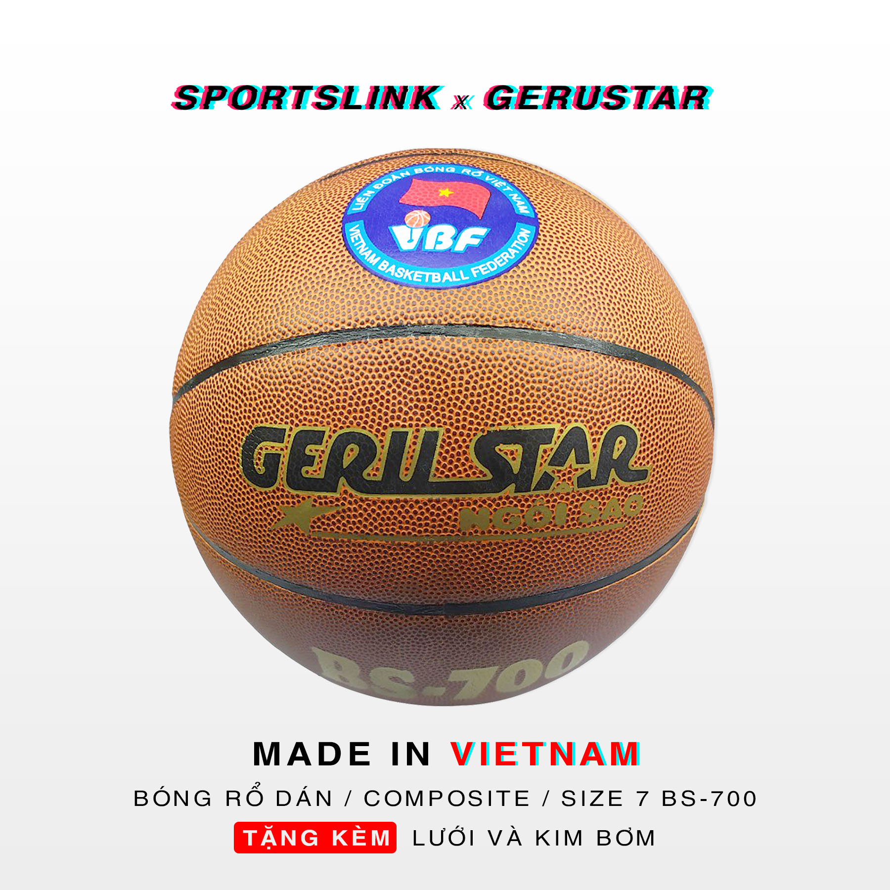 Bóng rổ PU Gerustar Size 7 BS-700 - Dán