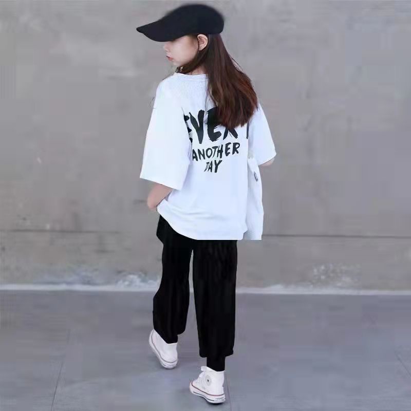 Set Đồ Mùa Hè 2 Món Gồm Áo Thun Cotton Tay Cộc Quần Cho Bé Gái Từ 3 Đến 4-5 Đến 6-7 Đến 8-9 Đến 10-11 - 12 Tuổi In Đầu 2022 Mới - 3