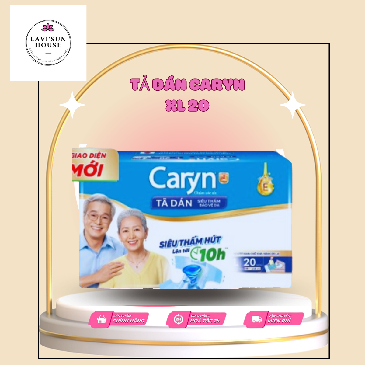 Tả dán caryn size XL 20 miếng vòng hông 88-135cm mẫu mới thấm hút lên đến 10h