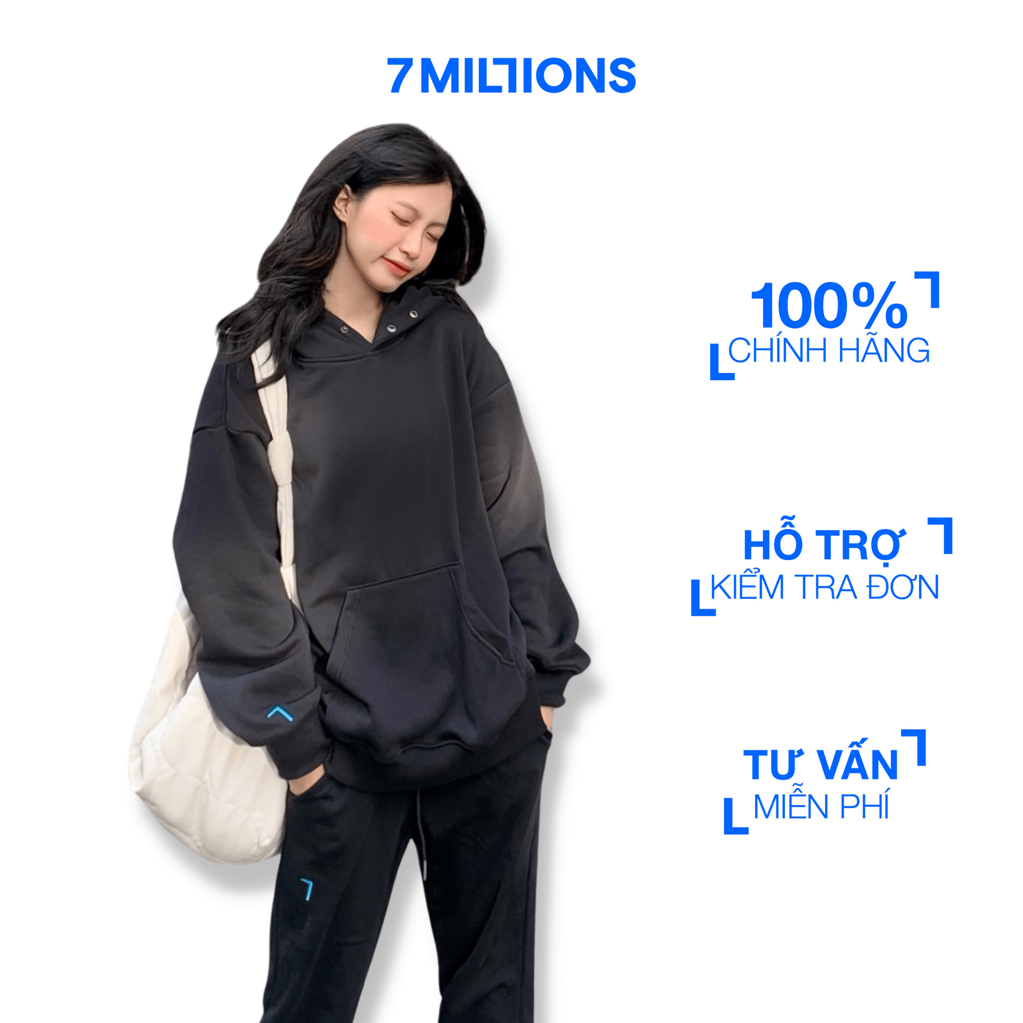 7millions áo khoác hoodie basic formal / màu đen