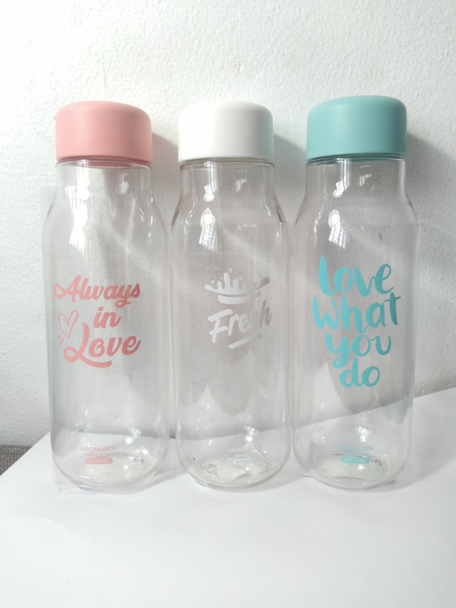 Bình nước Lock&Lock Milky dung tích 500ml nhựa PET BPA Free HAP654