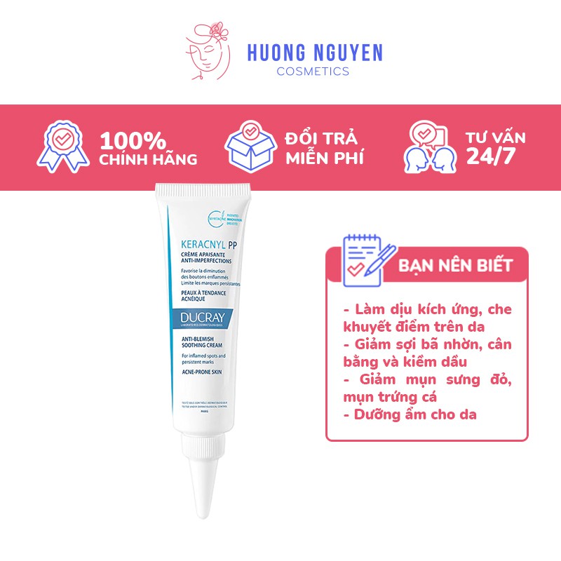 Kem Dưỡng Cân Bằng Dầu Và Giảm Mụn Ducray Keracnyl PP 30ml
