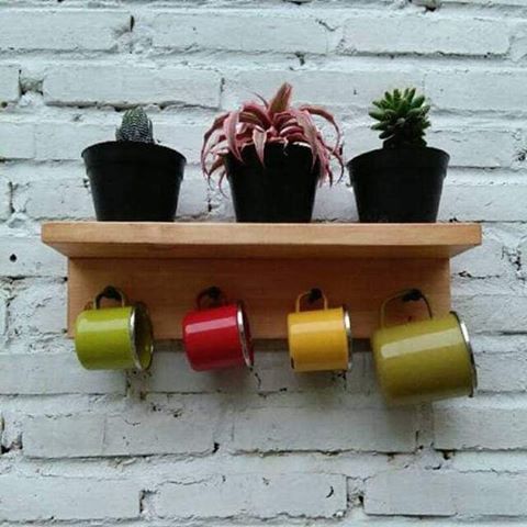 Kệ gỗ treo tường trang trí nhà cửa kệ treo đồ dùng sinh hoạt 50x12x8cm