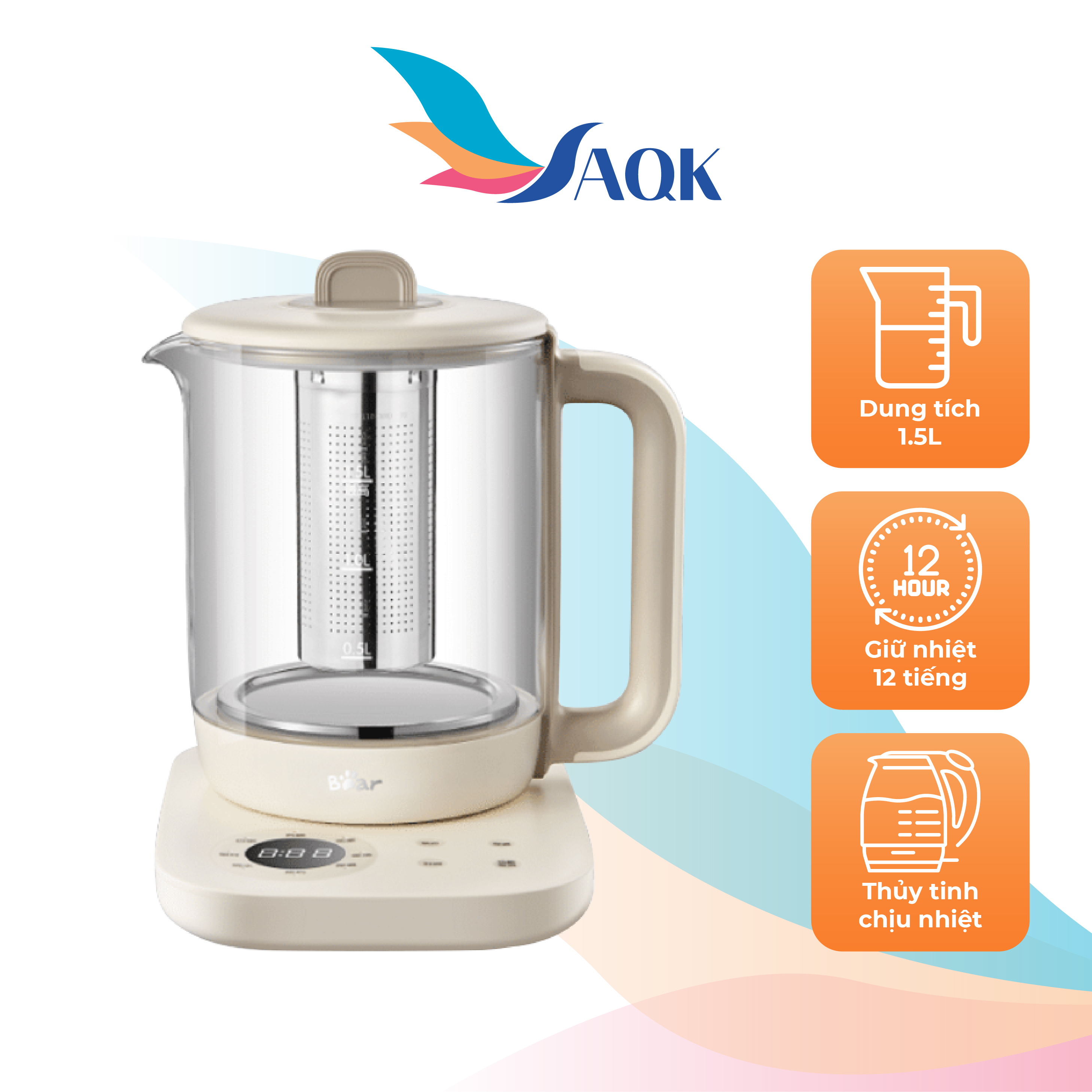 Bear Sb-Pt15K Thermos Tea Maker - Genuine Product