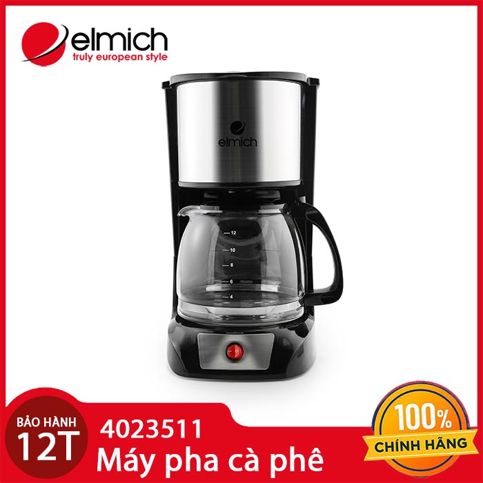 Máy Pha Cafe Elmich 1.5L 800W model 4023511 hàng chính hãng, bảo hành 12 tháng