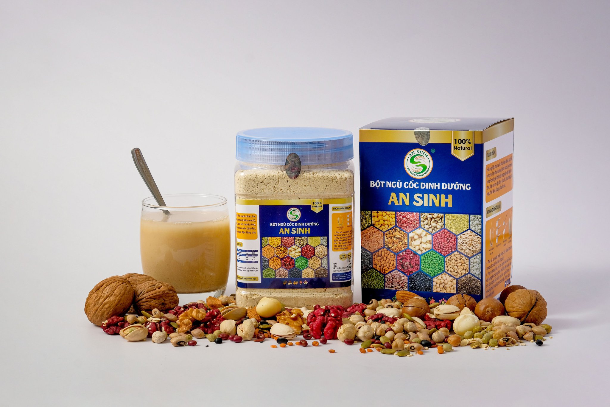 Ngũ cốc lợi sữa an sinh - dinh dưỡng hàng ngày cho mẹ bầu, lợi sữa mẹ sau sinh - hộp 500 gr