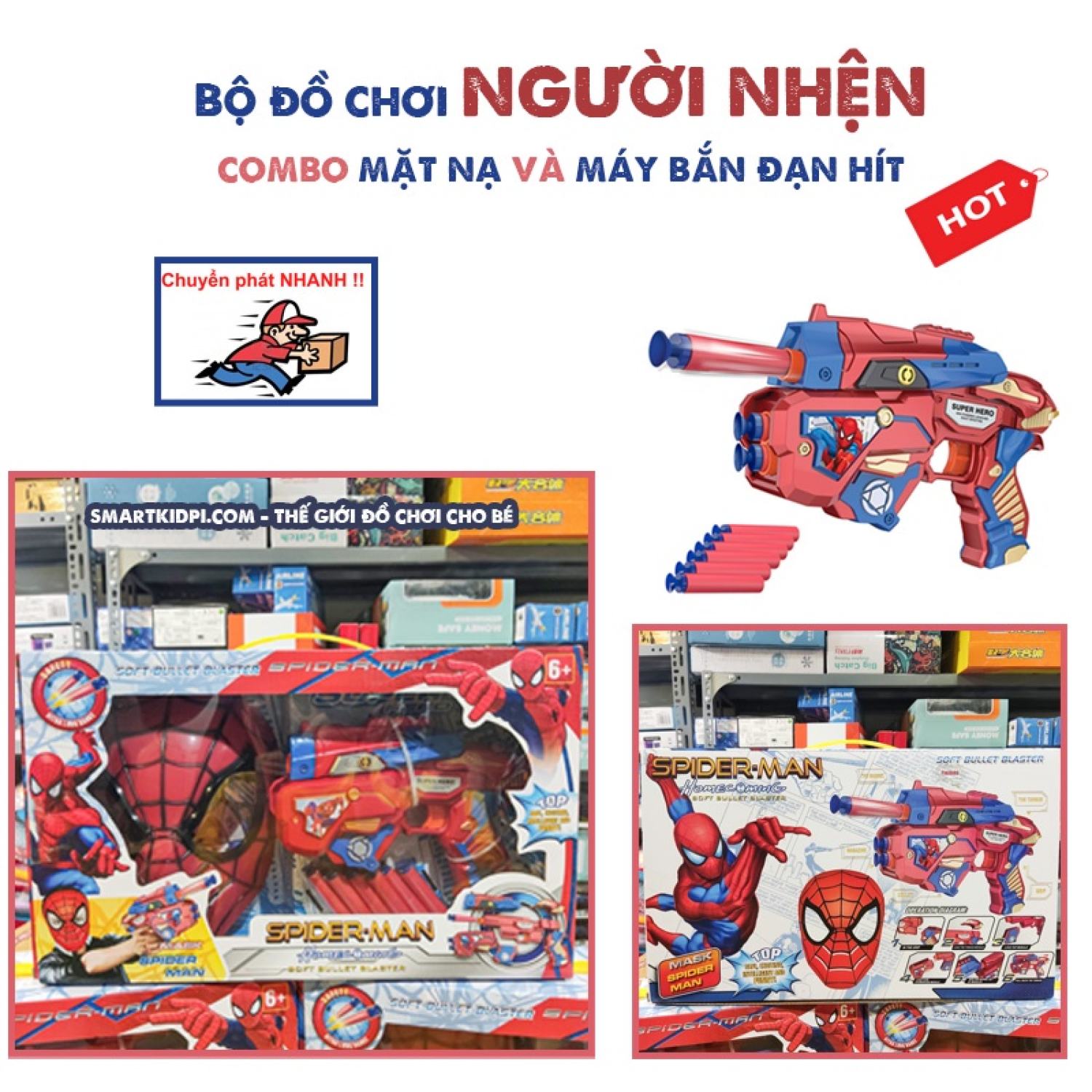 - bộ đồ chơi người nhện combo mặt nạ, đồ chơi nhập vai siêu nhân, siêu anh hùng