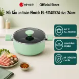 (SALE 8.8)Nồi lẩu an toàn 24cm full induction Elmich EL-5114